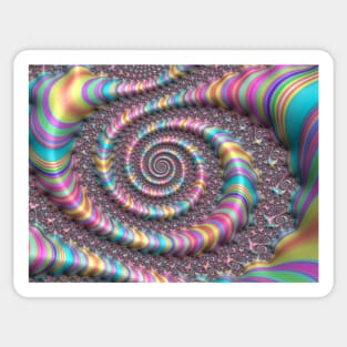 Psychedelic Bright Rainbow Fractal Sticker